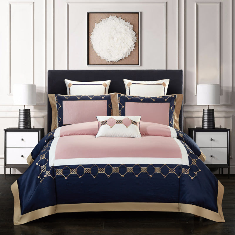 Opal Embroidered 4-Piece Cotton Bedding Set