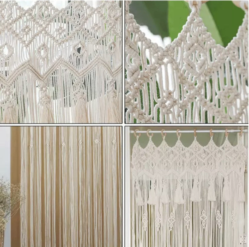 Lunara Boho Handwoven Cotton Tapestry Curtain