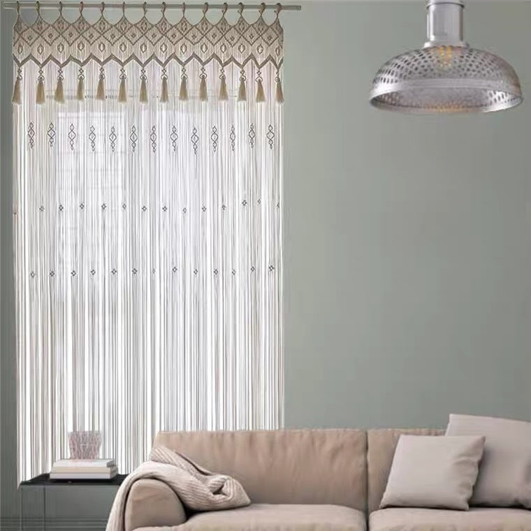 Lunara Boho Handwoven Cotton Tapestry Curtain