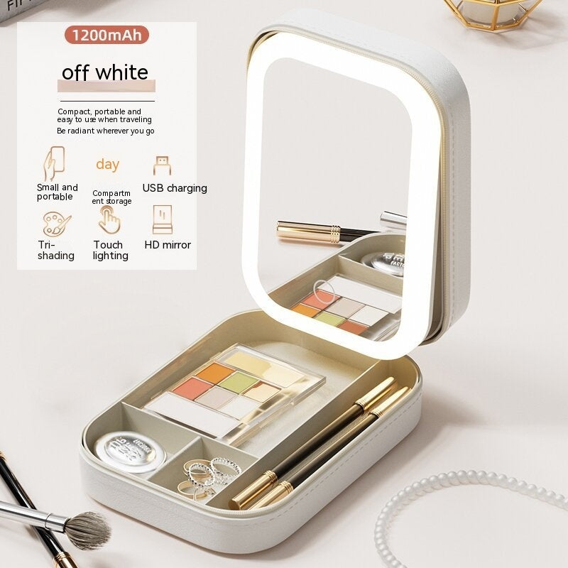 GlowCase™ LED Makeup Organizer with Mirror