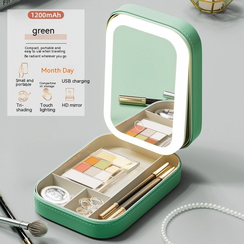 GlowCase™ LED Makeup Organizer with Mirror