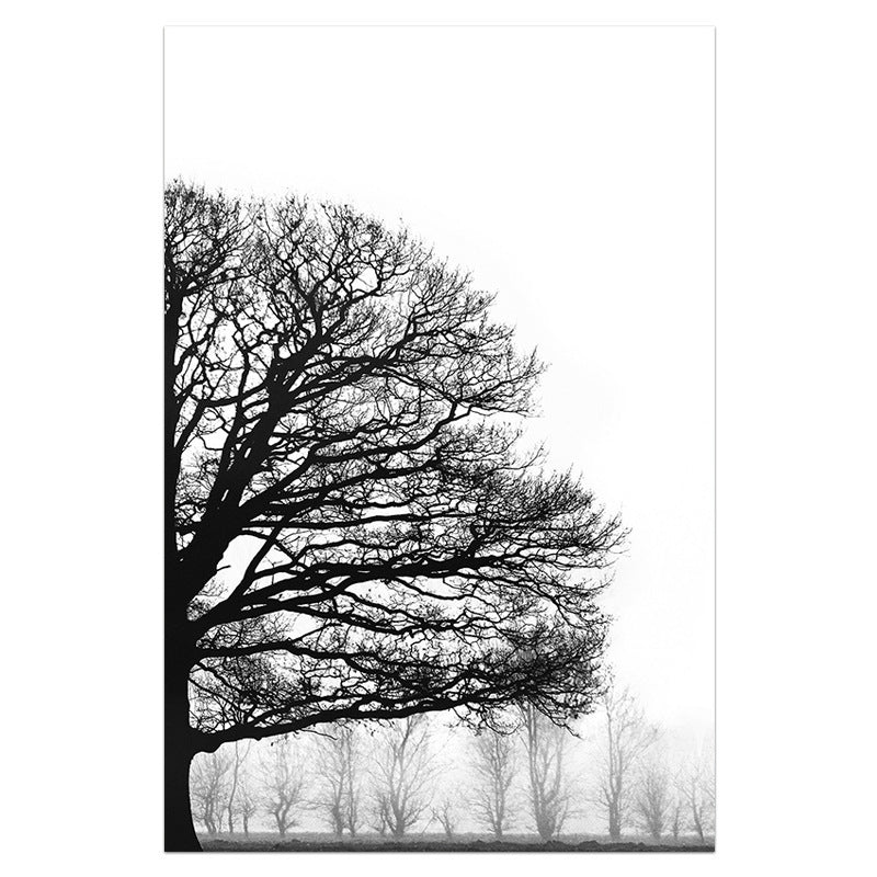 Frosted Forest Black & White Canvas Wall Art