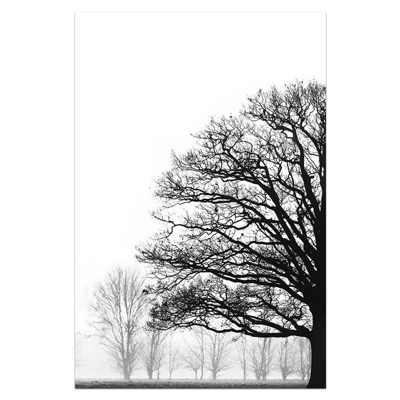 Frosted Forest Black & White Canvas Wall Art