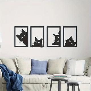 Nocturne Black Cat Metal Wall Art