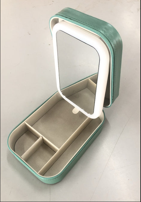 GlowCase™ LED Makeup Organizer with Mirror
