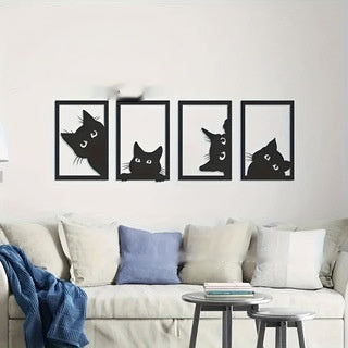 Nocturne Black Cat Metal Wall Art
