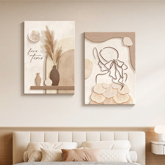 Elaré Cream Abstract Character Wall Art