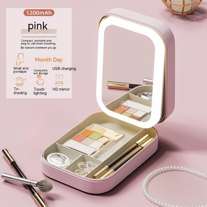 GlowCase™ LED Makeup Organizer with Mirror